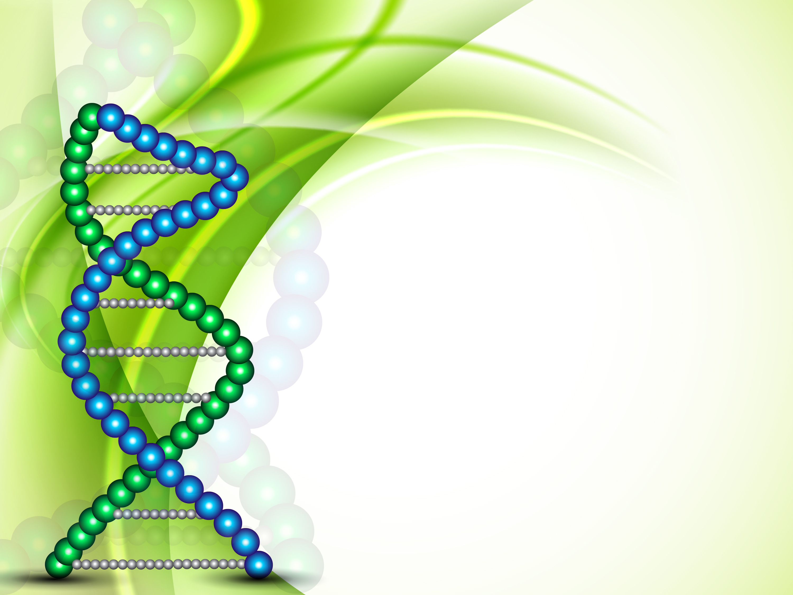 DNA strand in green and blue