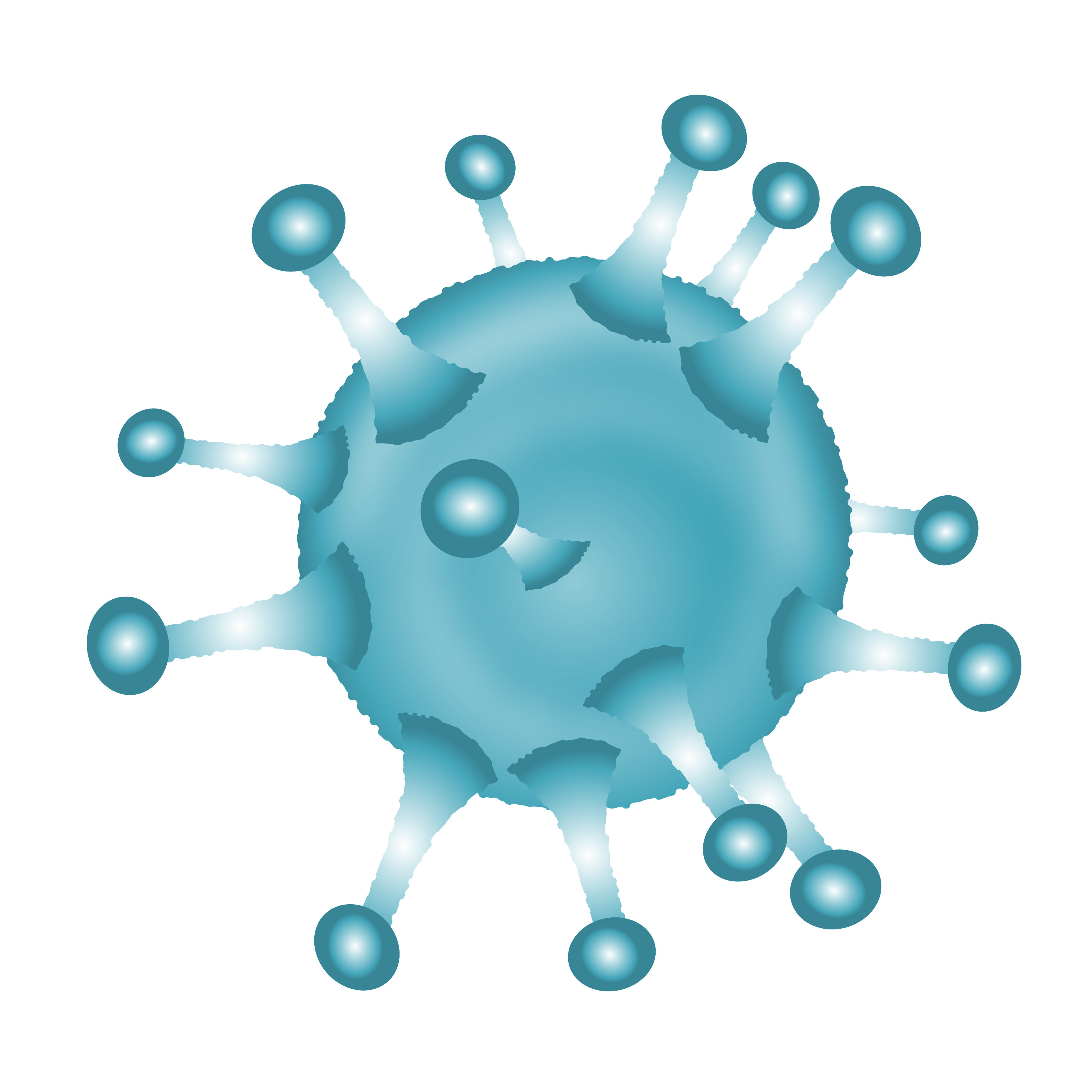 Virus molecule in teal